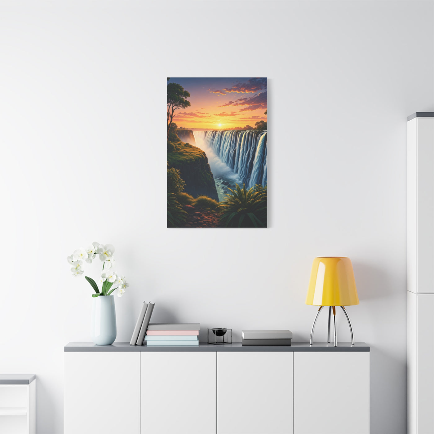Waterfall at Golden Horizon Wall Art & Canvas Prints