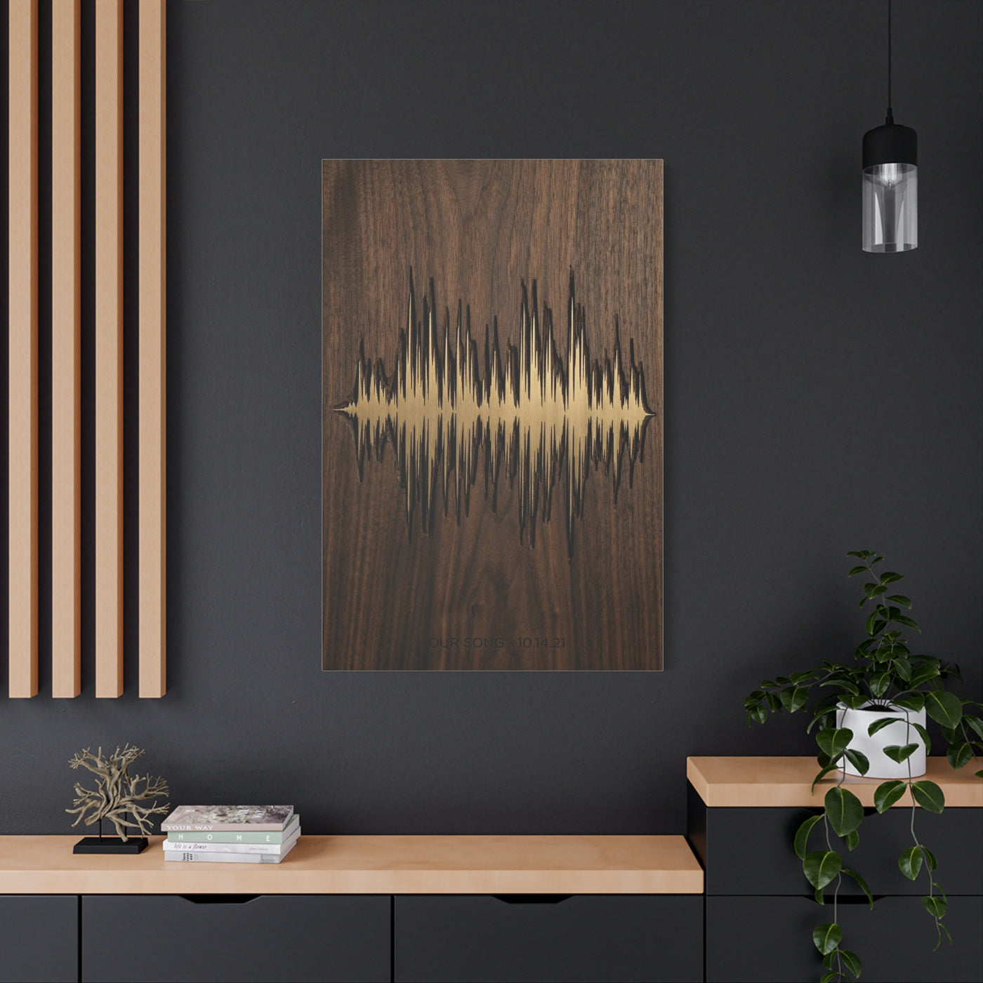Personalized Soundwave Engraved Wood Wall Art & Canvas Print