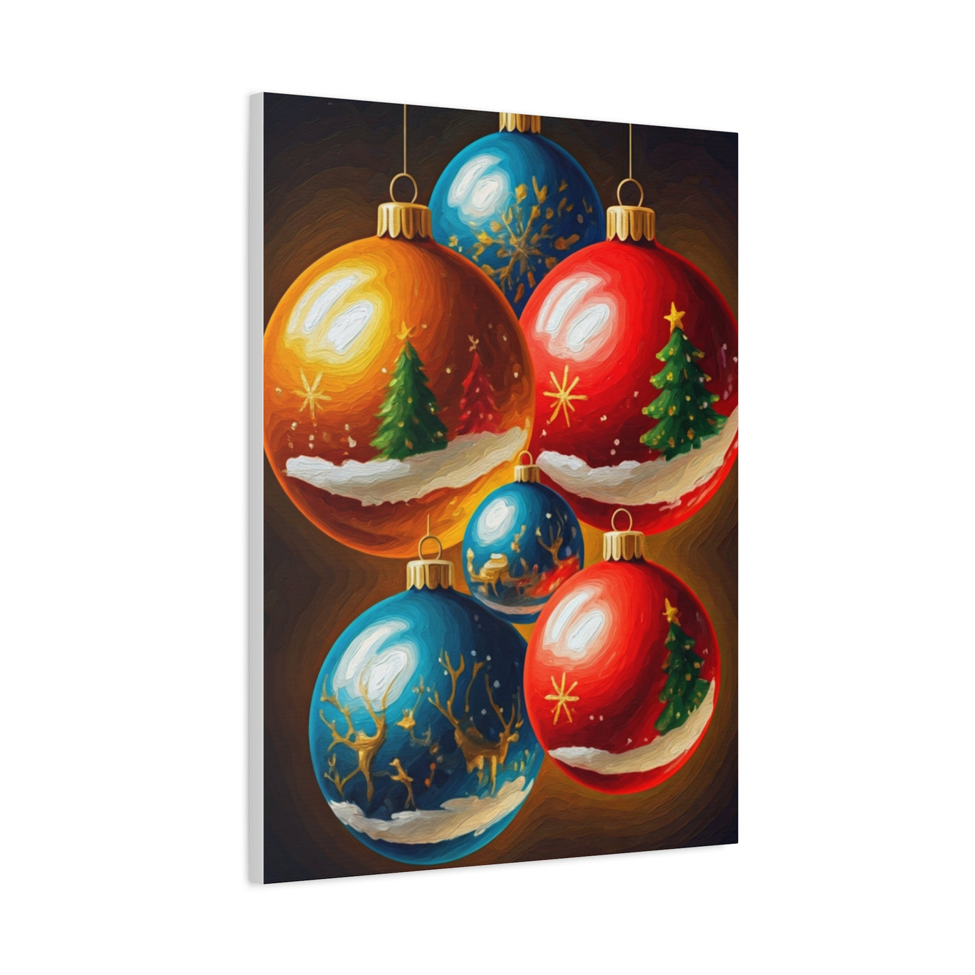 Expressive Painted Christmas Ornament Collection Wall Art & Canvas Print