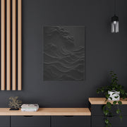 Dark Textured Wave Monochrome Statement Wall Art & Canvas Print
