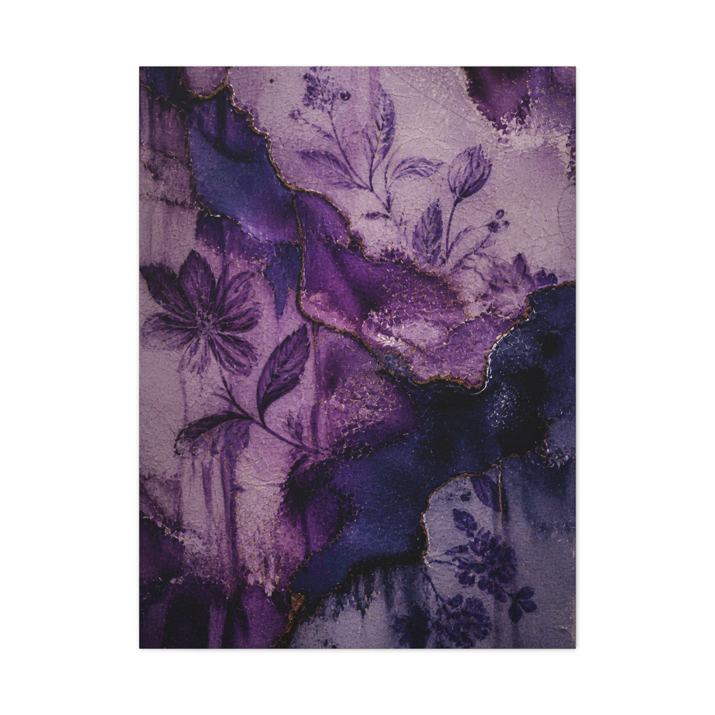 Purple Botanical Ceramic Texture Wall Art & Canvas Print