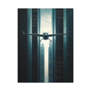 Electric Aircraft Between Skyscrapers Wall Art & Canvas Prints