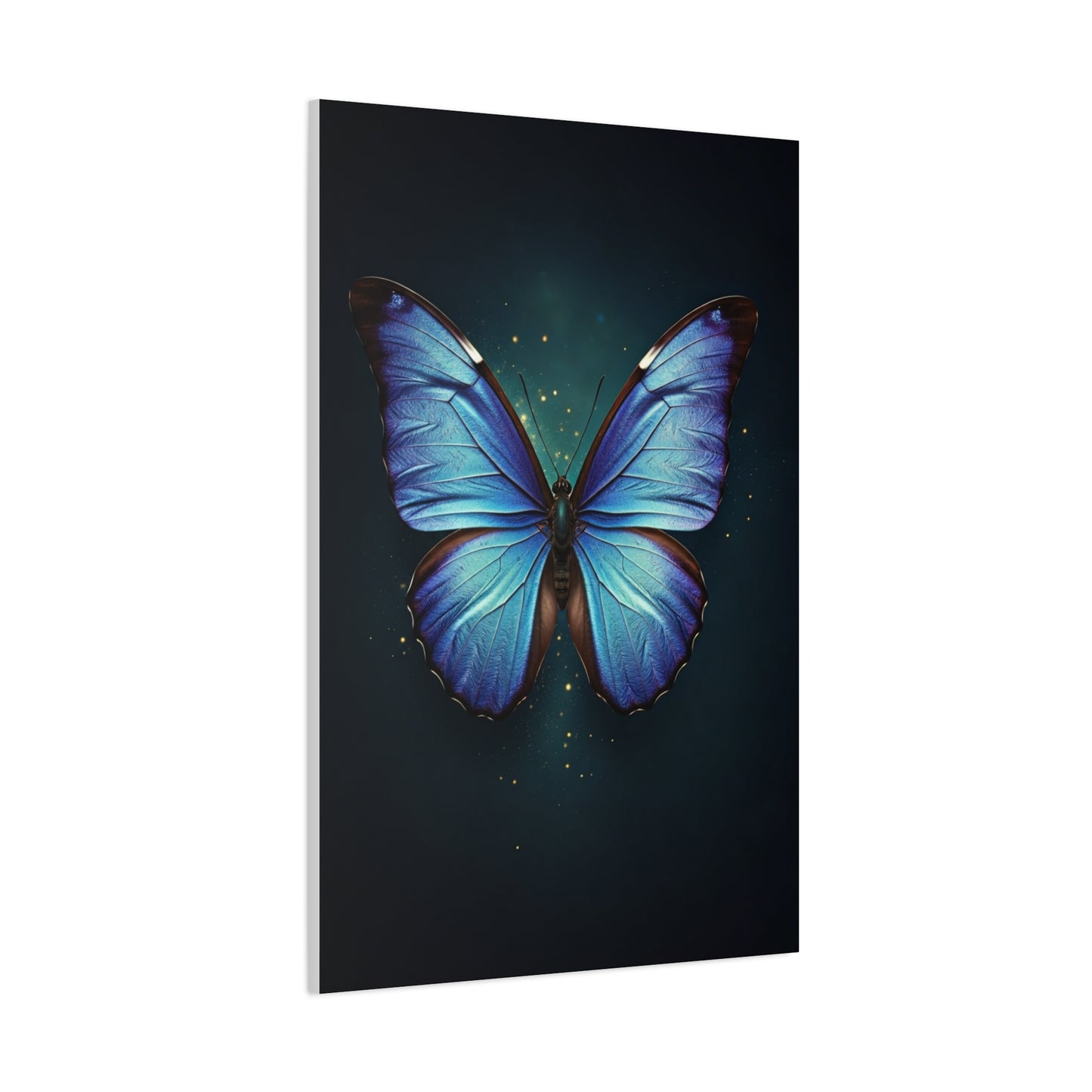 Luminous Sapphire Butterfly Portrait Wall Art & Canvas Prints