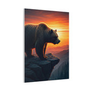 Sunset Cliff Grizzly Bear Wall Art & Canvas Prints