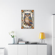 Artisan Ceramic Owl Tile Wall Art & Canvas Print