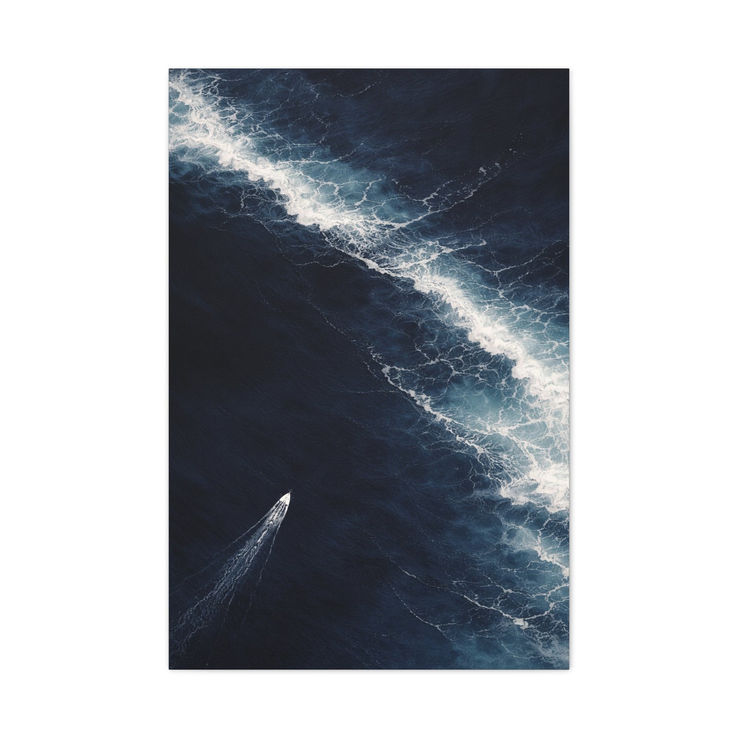 Aerial Navy Ocean Wave Perspective Wall Art & Canvas Print