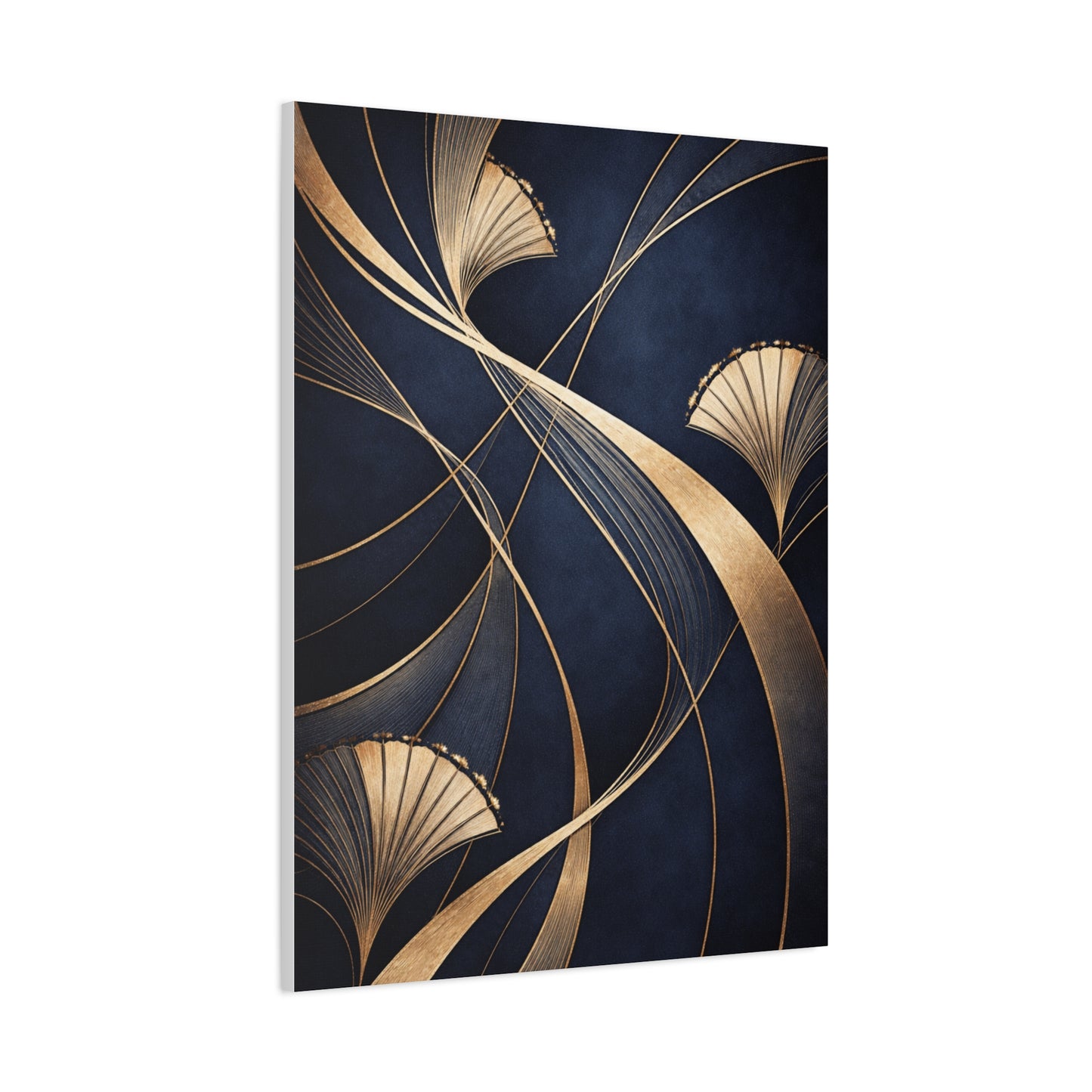 Art Deco Navy Gold Flow Wall Art & Canvas Print