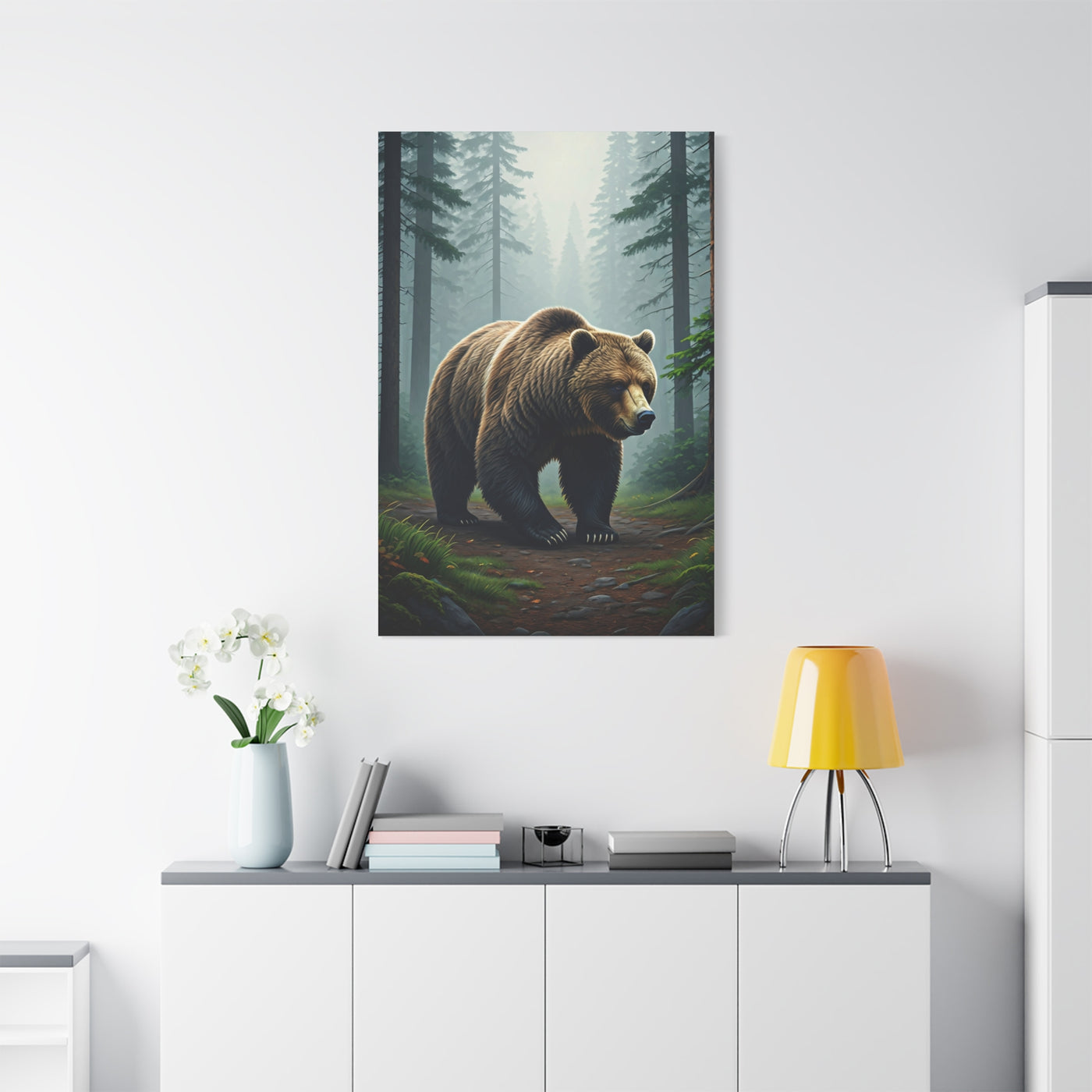 Woodland Path Grizzly Bear Wall Art & Canvas Prints