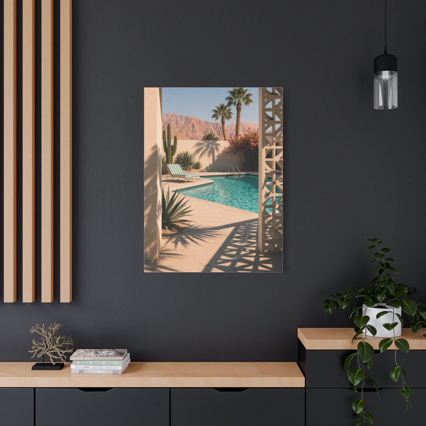 Desert Poolside Modernist Framing Wall Art & Canvas Print