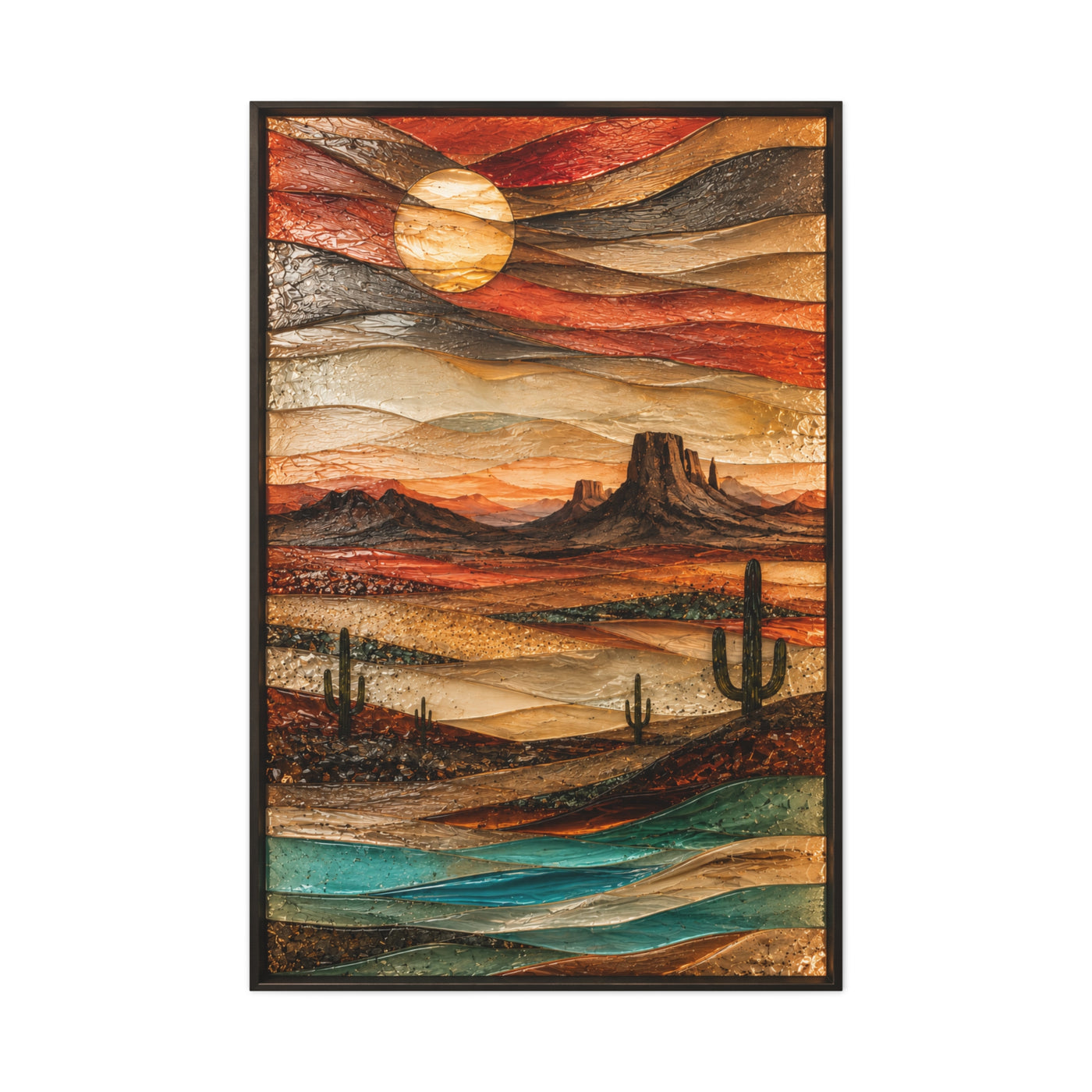 Fused Glass Desert Mirage Southwest Wall Art & Canvas Print