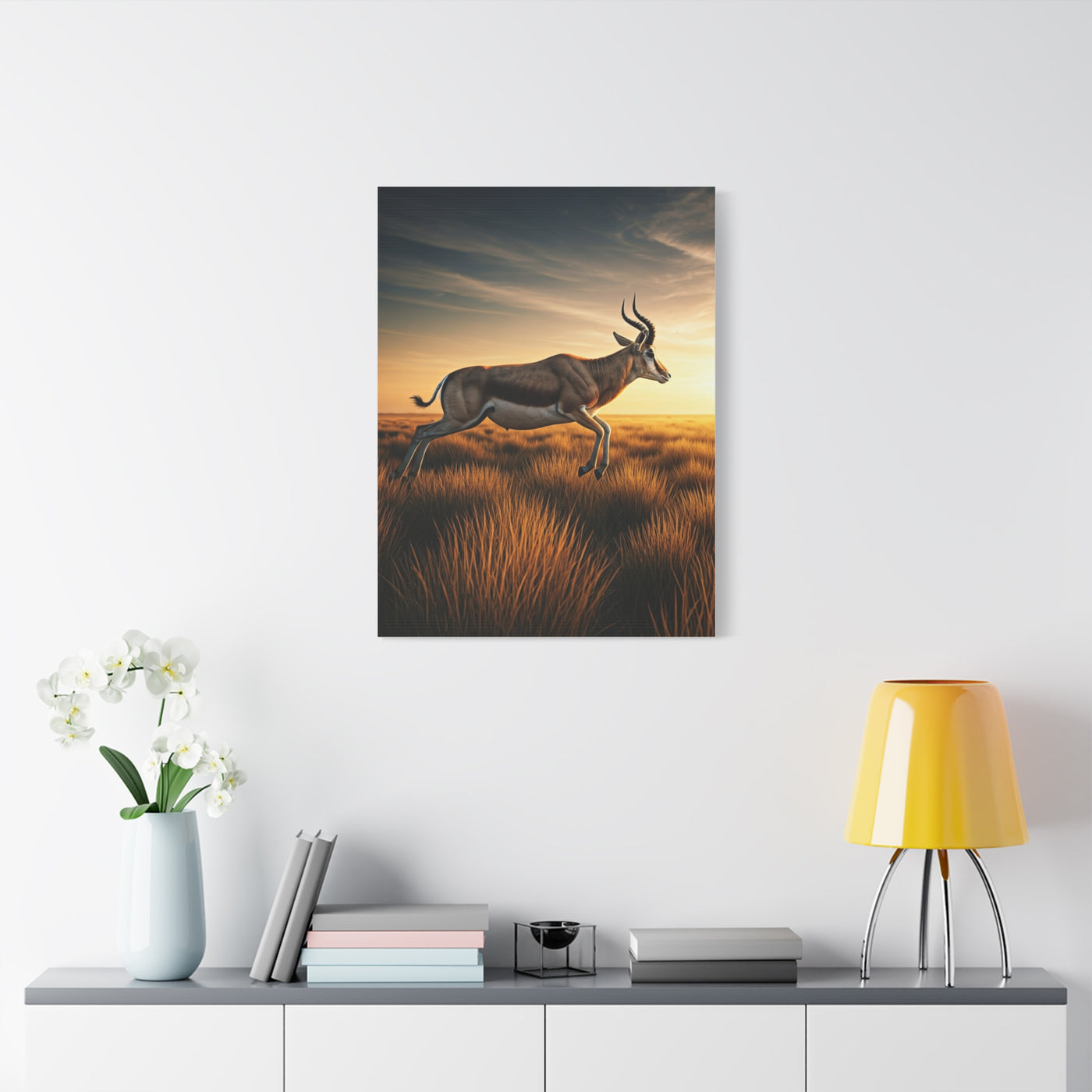 Antelope Leap Across the Plains Wall Art & Canvas Prints
