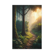 Sunlit Forest Path Enchantment Wall Art & Canvas Prints