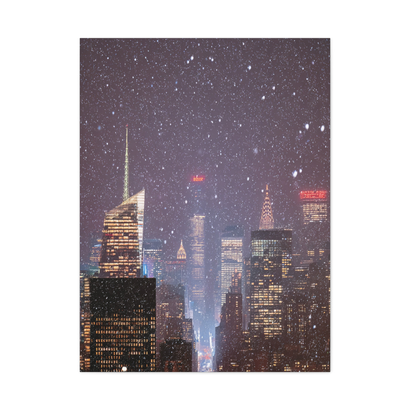 New York Winter Snowfall Skyline Wall Art & Canvas Print