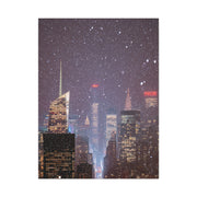 New York Winter Snowfall Skyline Wall Art & Canvas Print