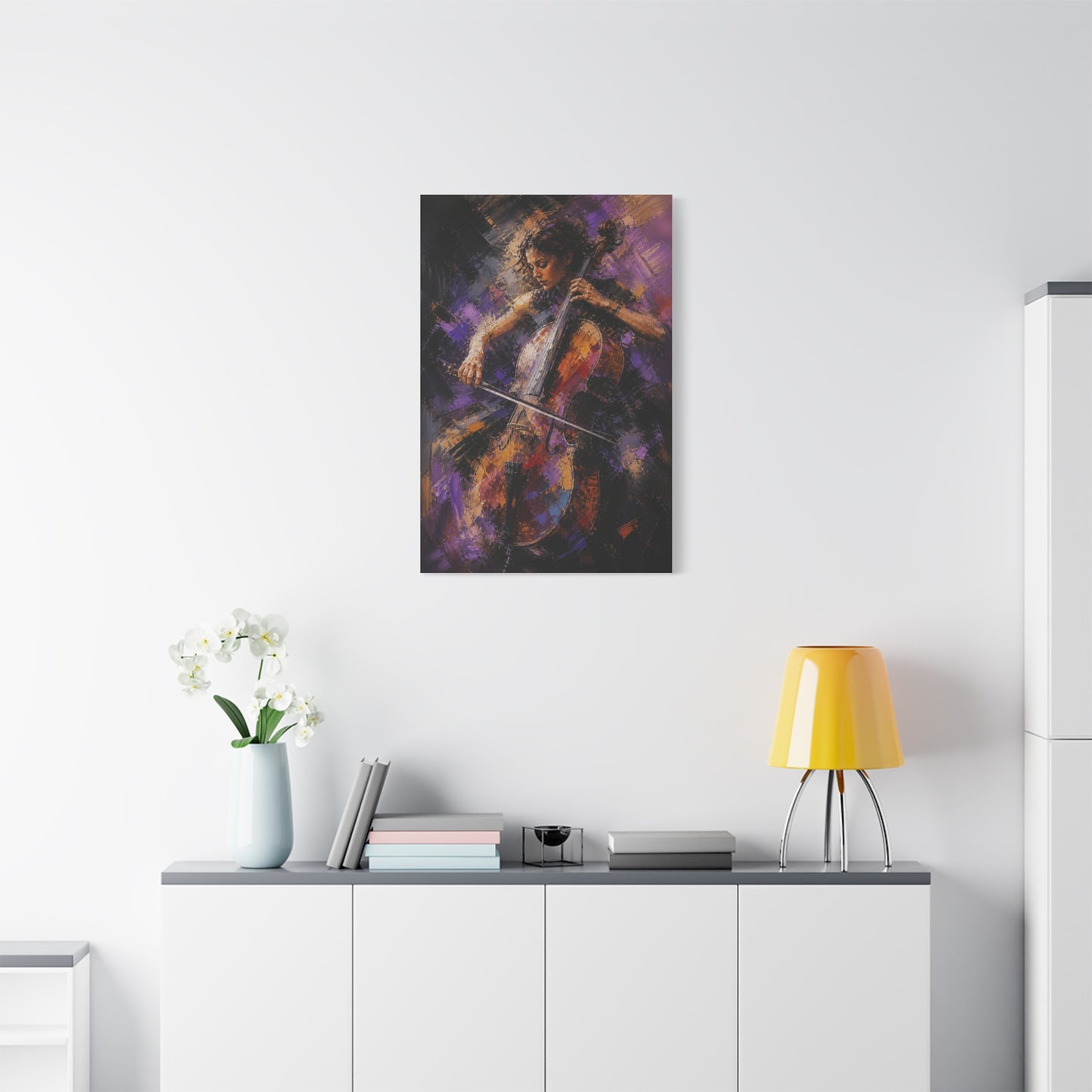 Abstract Cellist Motion Painting Wall Art & Canvas Print