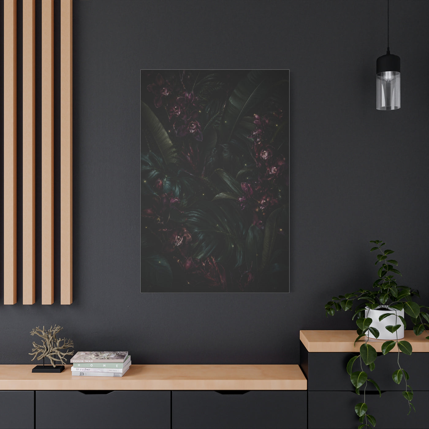 Tropical Noir Orchid Midnight Romance Wall Art & Canvas Print