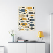 Scandinavian Abstract Fish Pattern Composition Wall Art & Canvas Print