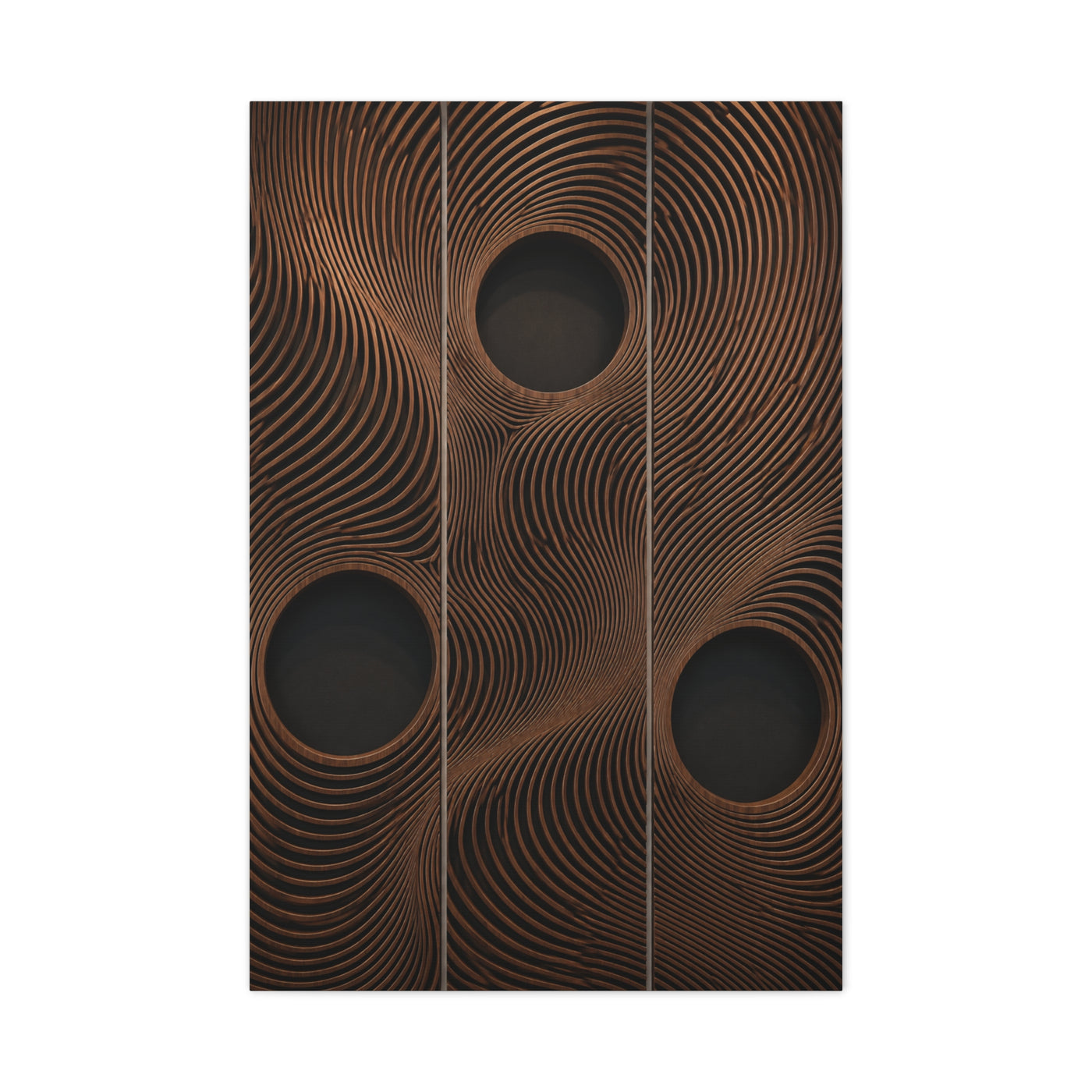 Architectural Wood Wave Panel Geometry Wall Art & Canvas Print