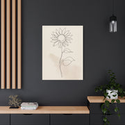 Minimal Line Art Sunflower Wall Art & Canvas Print