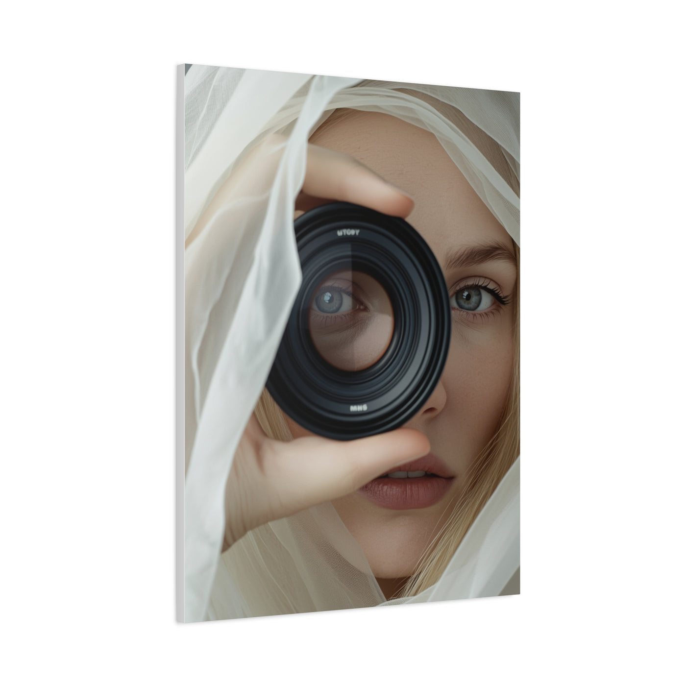 Surreal Lens Portrait Veiled Muse Wall Art & Canvas Print