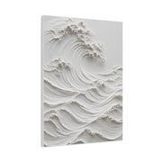 Minimal White Sculptural Wave Texture Wall Art & Canvas Print