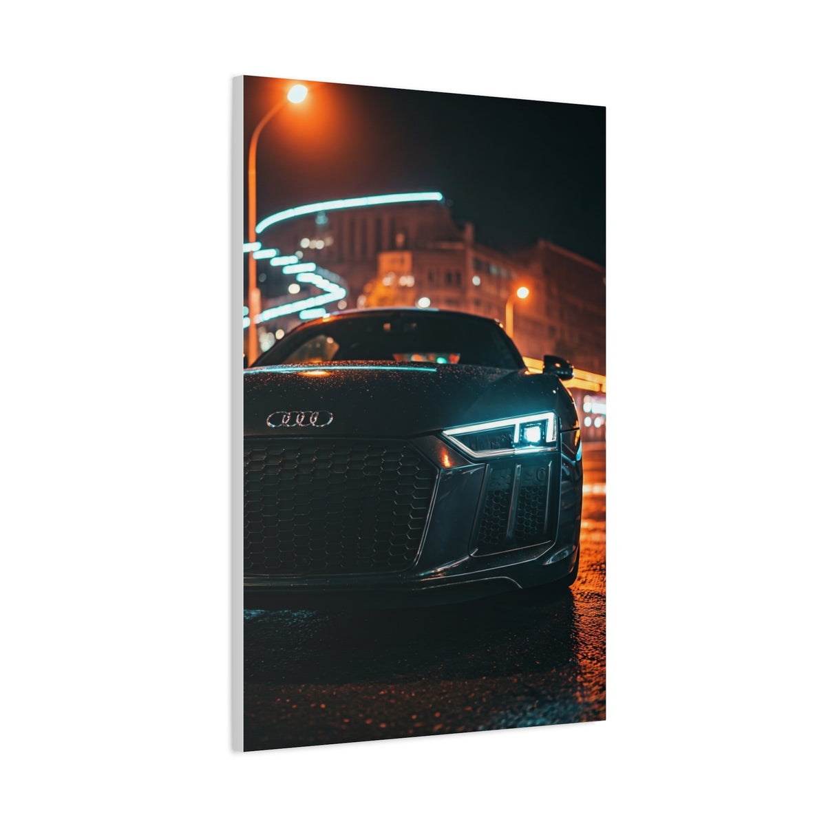 Audi R8 V10 Plus Downtown Night Drive Wall Art & Canvas Prints