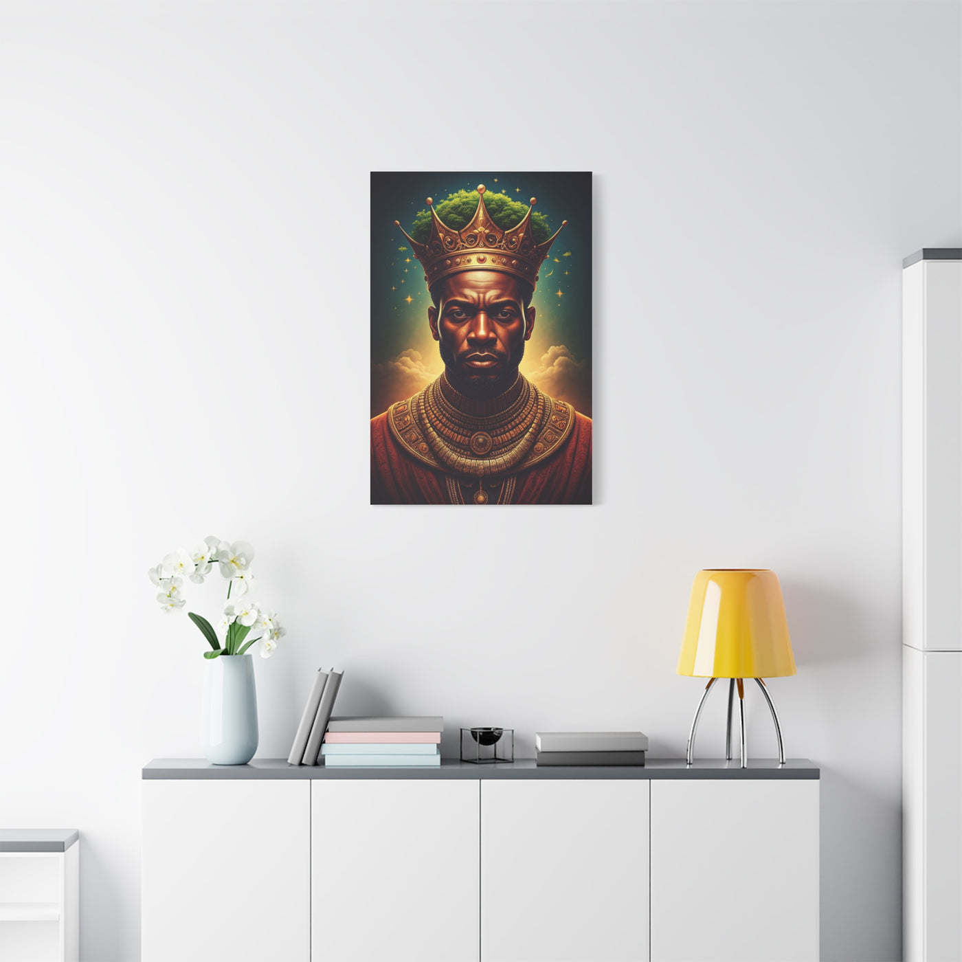 Celestial Crowned King Portrait Wall Art & Canvas Prints