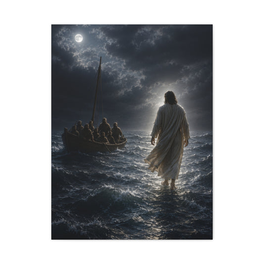 Jesus Walking on Water Scripture Wall Art & Canvas Print