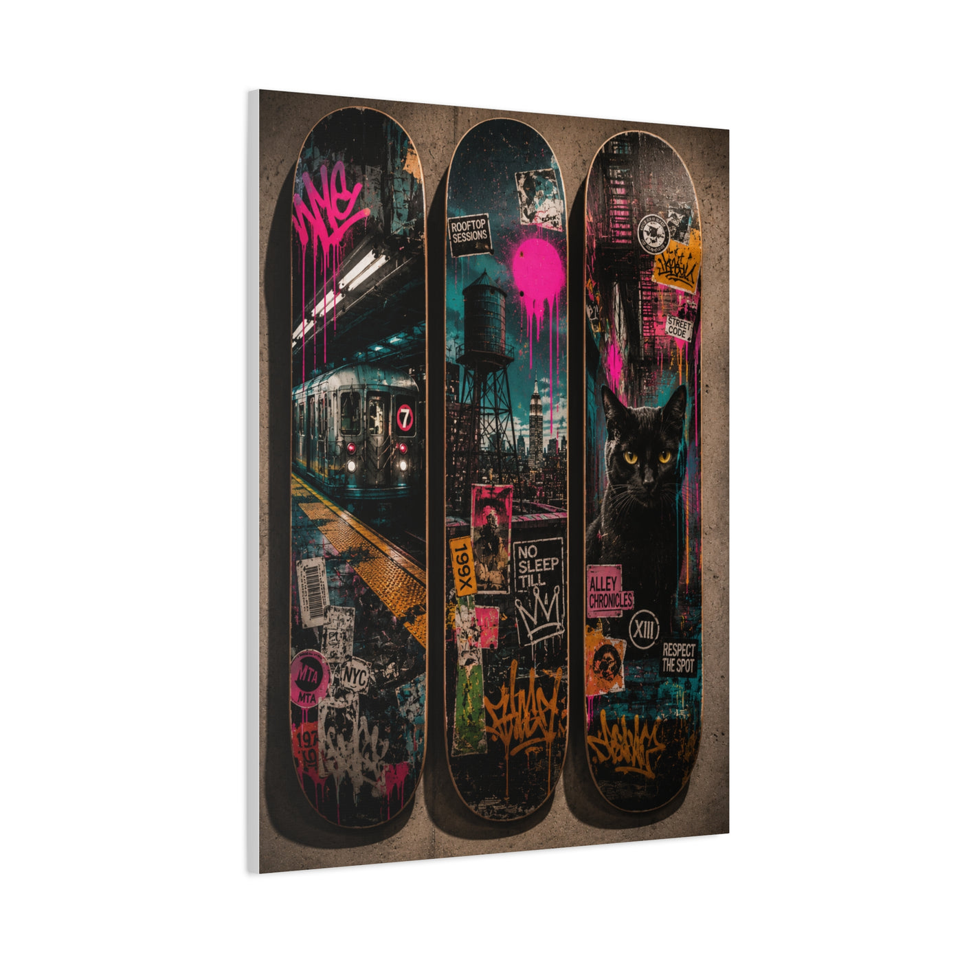 Street Culture Skateboard Deck Collection Street Wall Art & Canvas Print