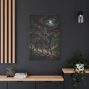 Moonlit Skeleton Rider Desert Journey Wall Art & Canvas Print