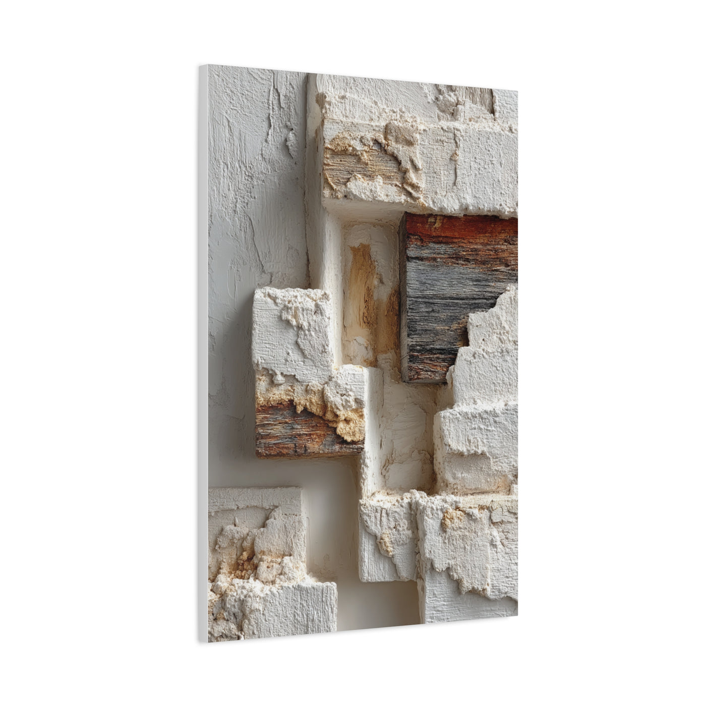 Minimal Plaster Block Assemblage Wall Art & Canvas Print