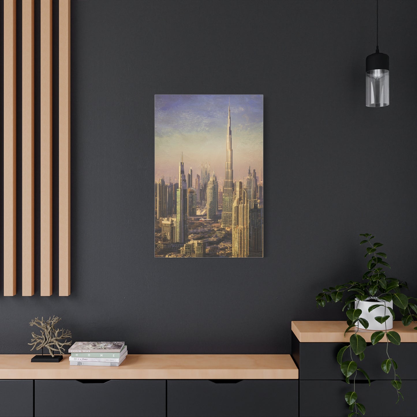 Dubai Skyline Golden Sunset Elegance Wall Art & Canvas Print