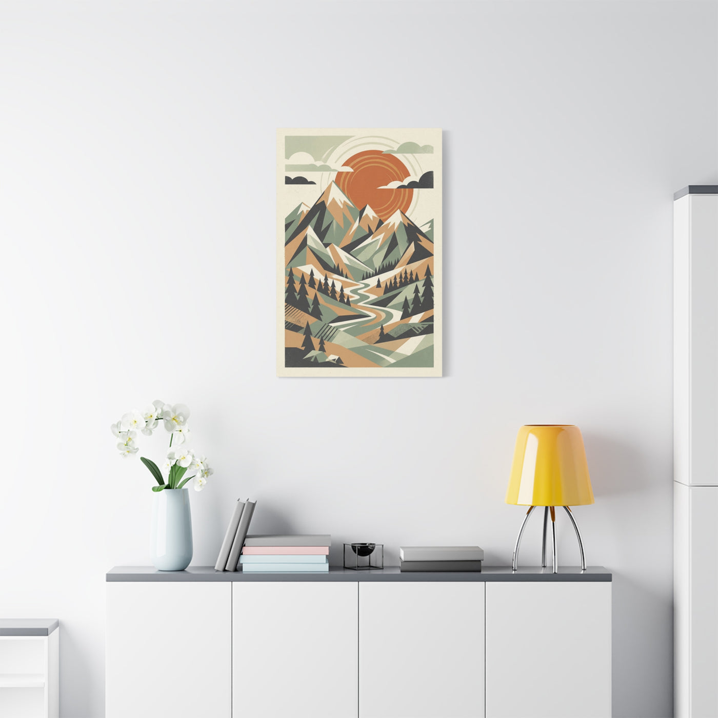 Mid-Century Modern Graphic Mountains Wall Art & Canvas Print