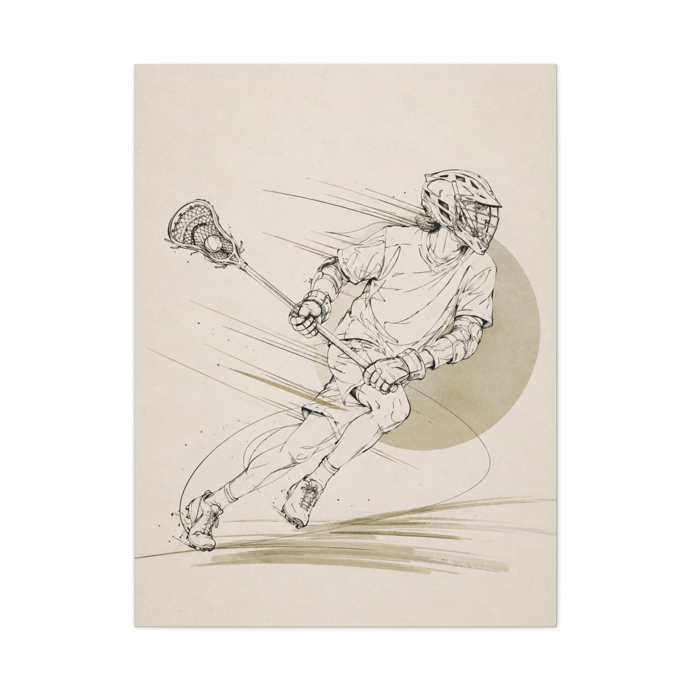 Minimal Lacrosse Motion Sports Wall Art & Canvas Print