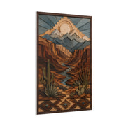 Layered Canyon Wood Mosaic Southwest Wall Art & Canvas Print