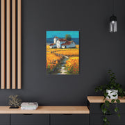 Sunflower Farmhouse Field Landscape Wall Art & Canvas Print