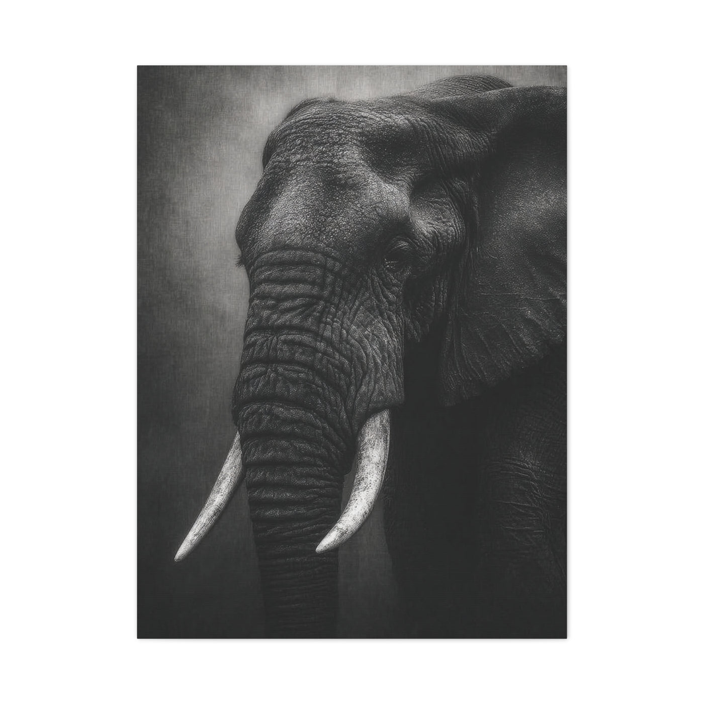 Monochrome Elephant Fine Art Portrait Wall Art & Canvas Print