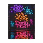 Neon Typography Hustle Street Wall Art & Canvas Print