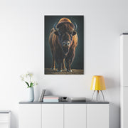 American Bison Emerging from Dust Prairie Wall Art & Canvas Print