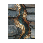 Black and Gold Abstract River Texture Wall Art & Canvas Print