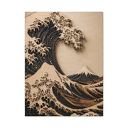 Layered Wood Great Wave Relief Wall Art & Canvas Print