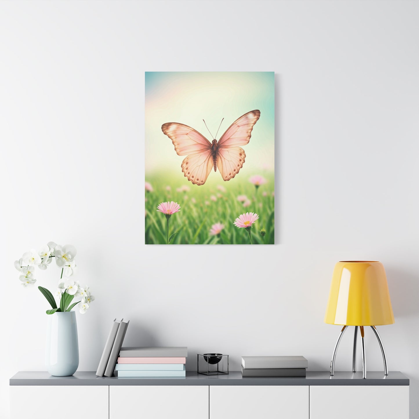 Blush Meadow Butterfly Elegance Wall Art & Canvas Prints