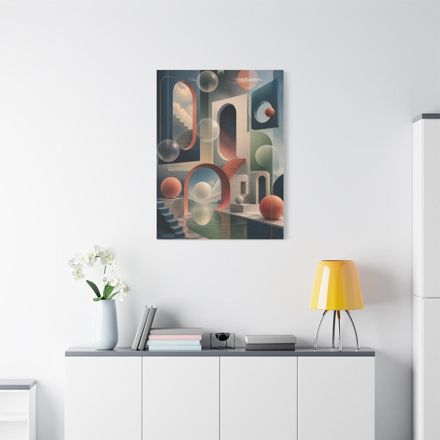 Surreal Geometric Portal Landscape Wall Art & Canvas Print