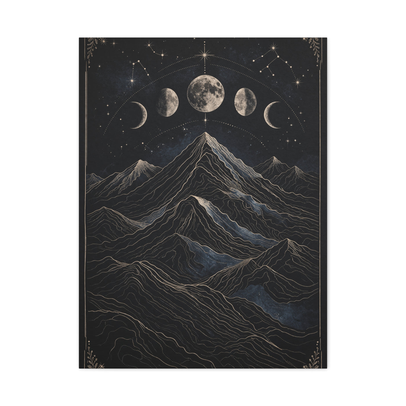 Mystical Moonlit Mountain Contours Wall Art & Canvas Print