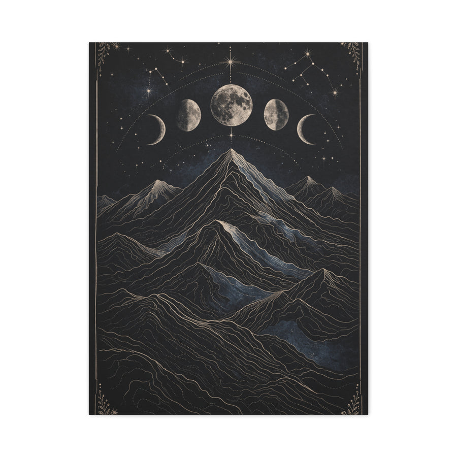 Mystical Moonlit Mountain Contours Wall Art & Canvas Print