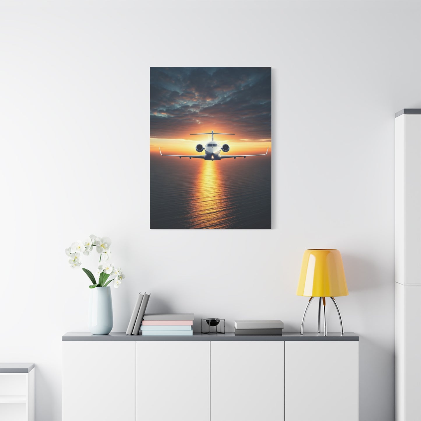 Sunset Horizon Aircraft Flight Wall Art & Canvas Prints
