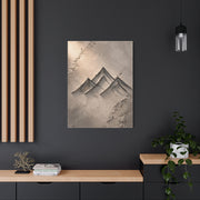 Minimalist Metal-Line Mountain Concept Wall Art & Canvas Print