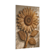 Handwoven Natural Sunflower Textile Wall Art & Canvas Print