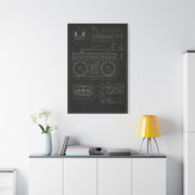Vintage Boombox Blueprint Illustration Wall Art & Canvas Print