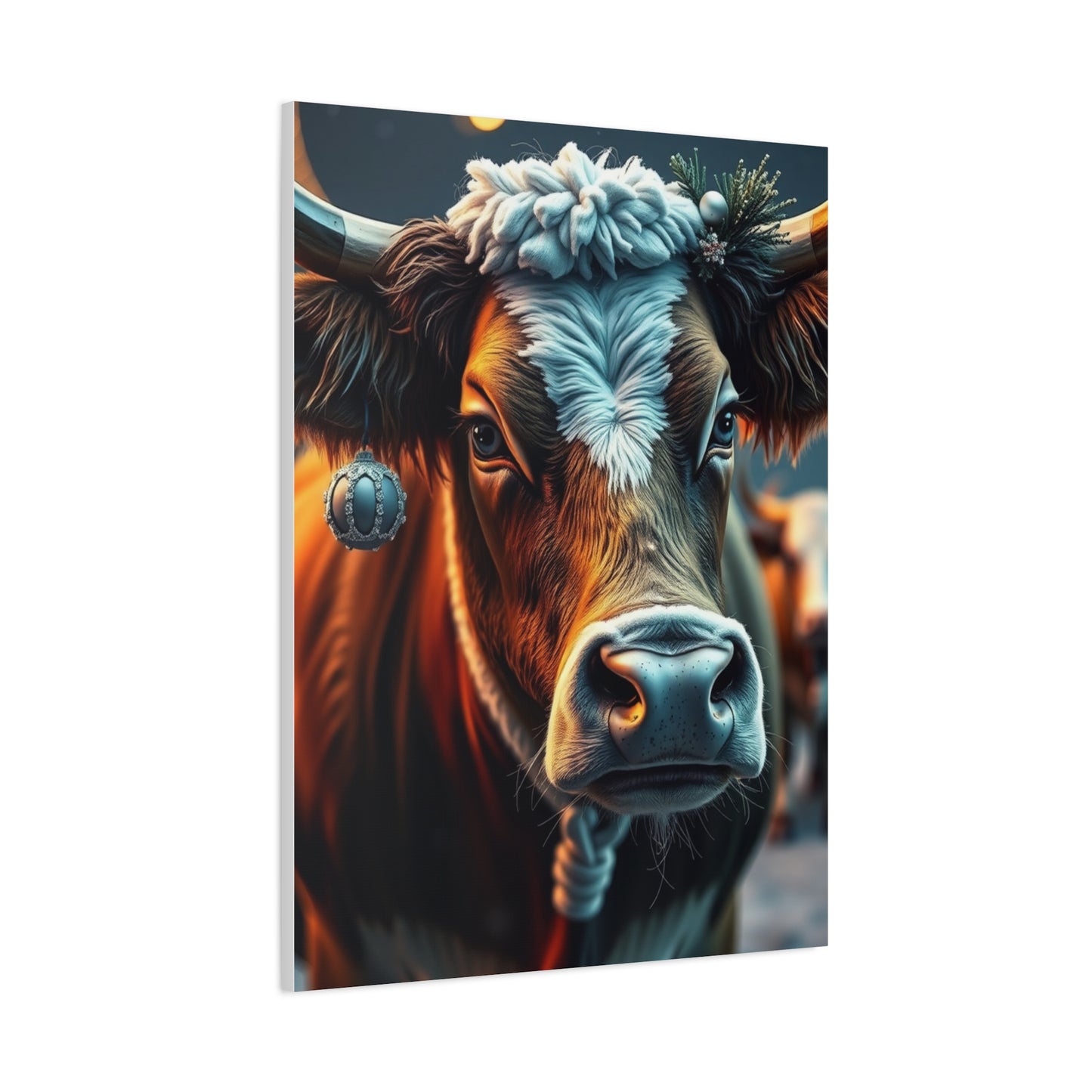 Christmas Cow Art Luxury Canvas Wall Art & Canvas Print